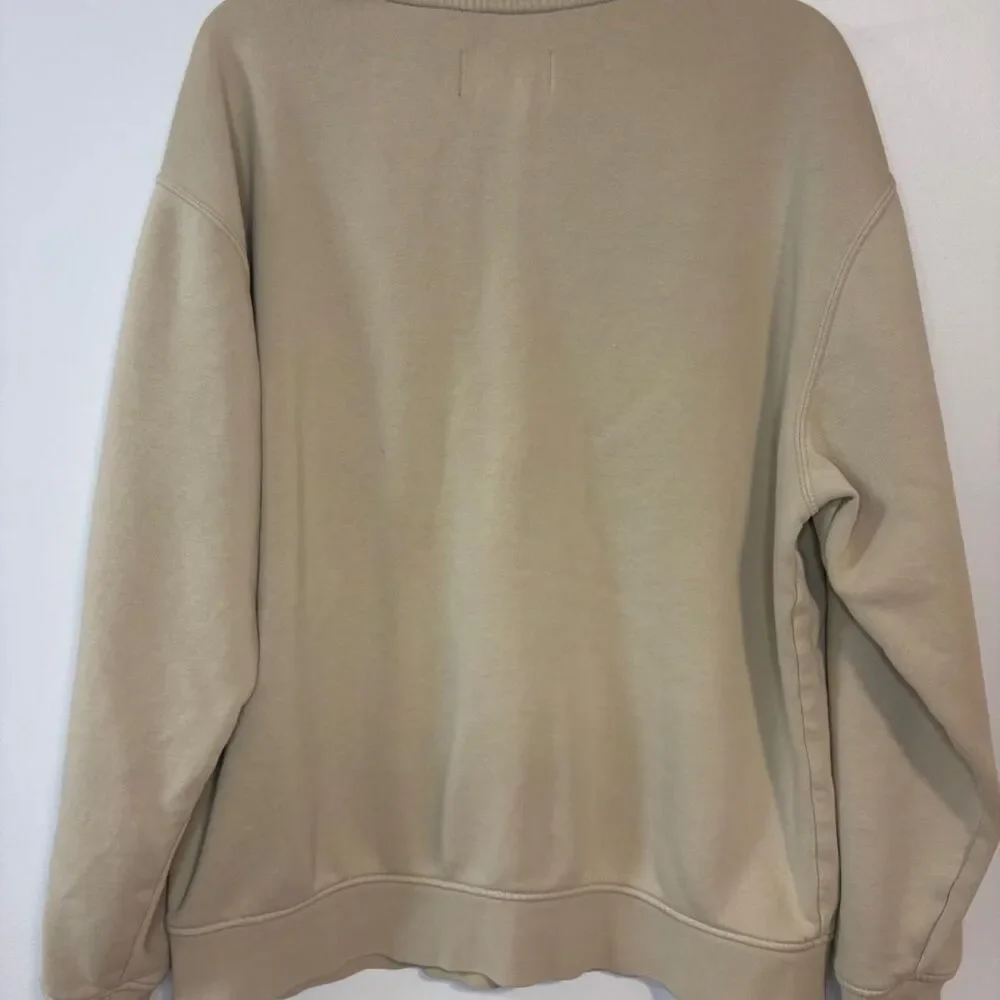 Jordan Men's large essential holiday Cream Tan Sweatshirt crewneck plaid